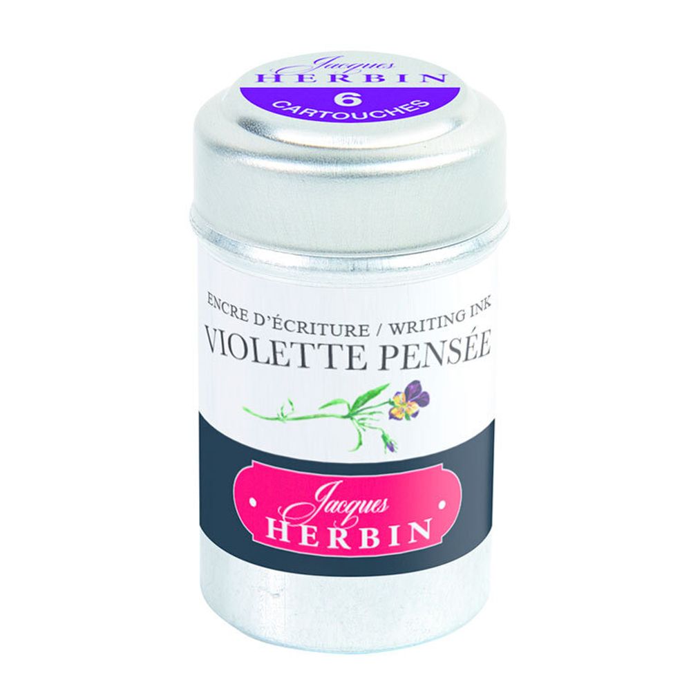Картриджи для ручки Herbin Violette pensée сине-лиловые 6 шт (20177T)