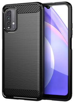 Мягкий защитный чехол на смартфон Xiaomi Redmi 9T, серии Carbon от Caseport