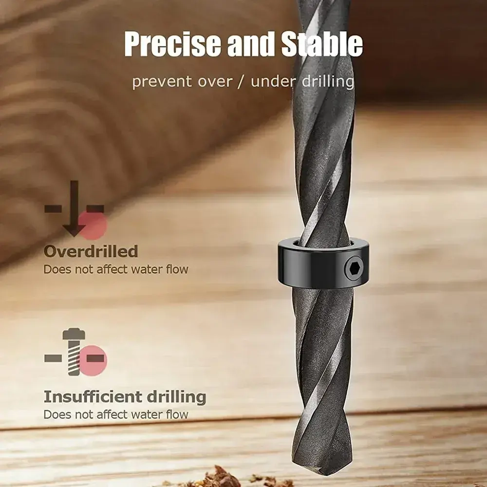 9 шт. Регулируемое кольцо-ограничитель глубины сверления с набором из углеродистой стали