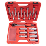 МАСТАК (100-10018C) Набор торцевых головок и насадок для обслуживания амортизационных стоек, кейс, 18 предметов