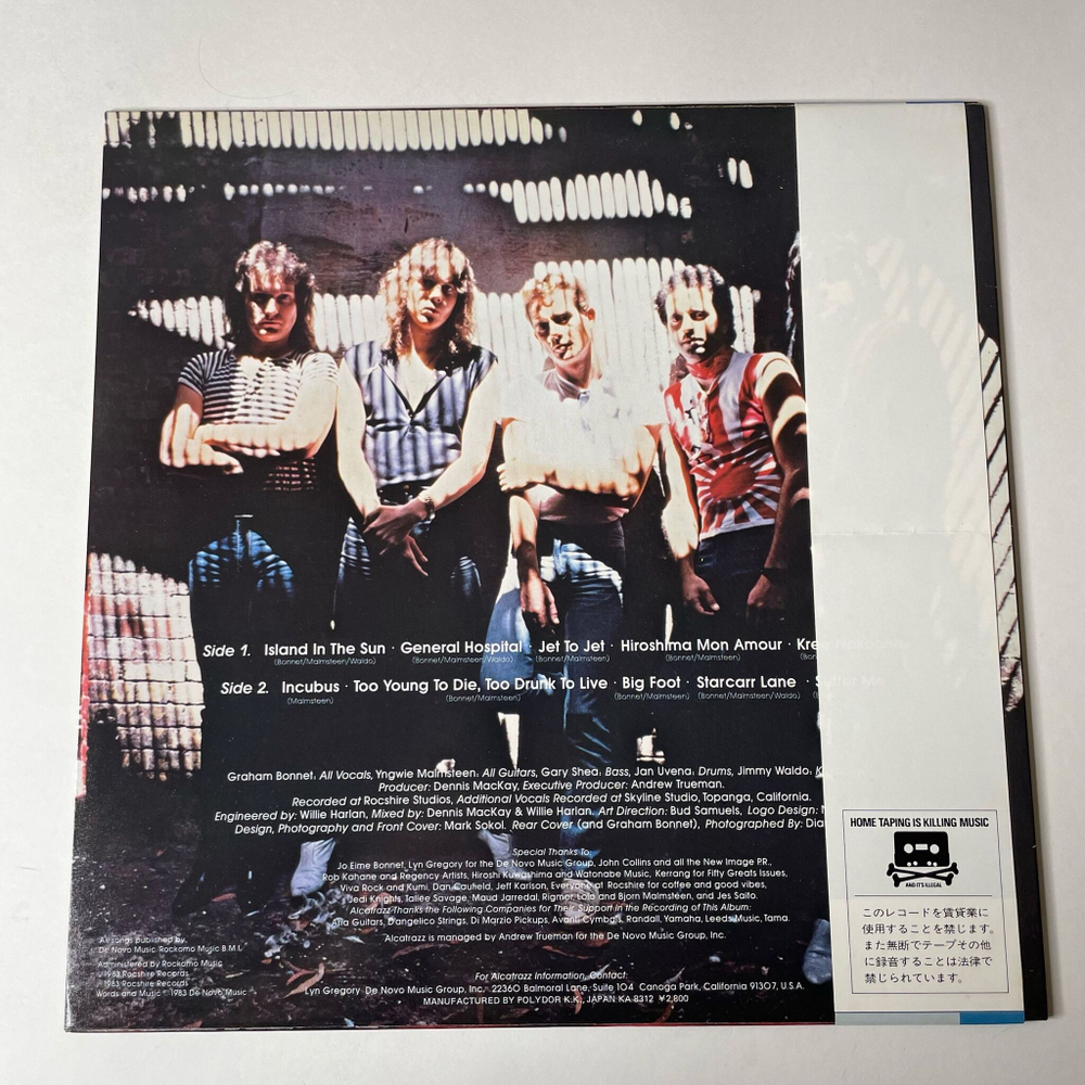 Винтажная виниловая пластинка LP Alcatrazz No Parole From Rock N Roll (Japan 1983) (Obi) Island In The Sun