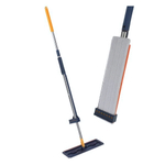 Швабра плоская с отжимом металлическая ручка 140см насадка из микрофибры 41*12см на липучке ХС-61