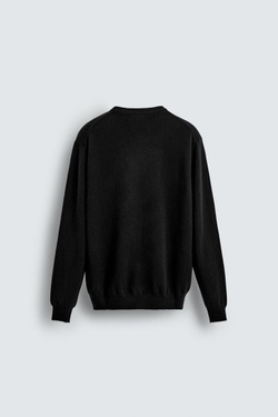 ZARA СВИТЕР ИЗ 100% КАШЕМИРА, ЧЕРНЫЙ