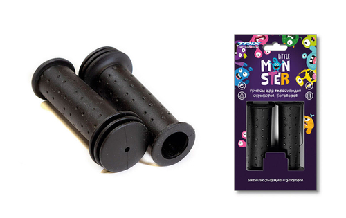 Грипсы TRIX Little Monster детские 102мм, антискользящие с упорами, резиновые, черные