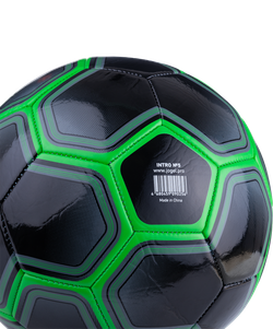 Мяч футбольный Intro №5, черный/зеленый