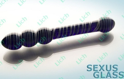 Синий стеклянный двусторонний стимулятор