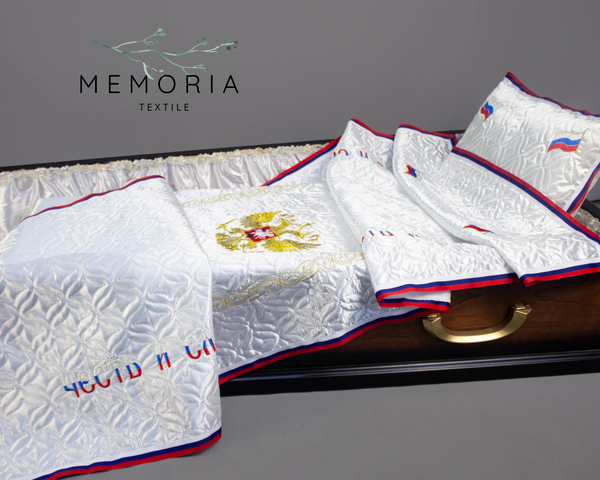 Комплект ритуальный  «Государственный» атлас-стеганка 75х200 см