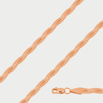 Цепь плетения "Косичка" полновесная без вставок из розового золота 585 пробы (арт. НЦ 12-007 0.40)