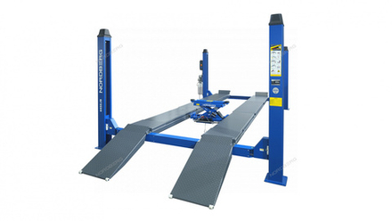 Подъемник 4-стоечный 5 т, c ручной траверсой 3 т N433, для сход-развала, электростопоры,380 В, синий NORDBERG 4450J_EB(M)