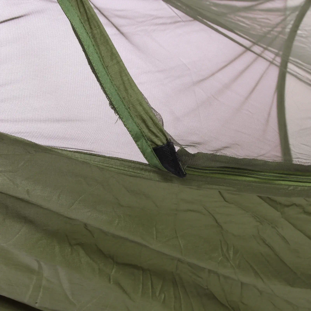 Гамак подвесной SJ-A18-6, 260*150 см, с антимоскитной сеткой, зелёный