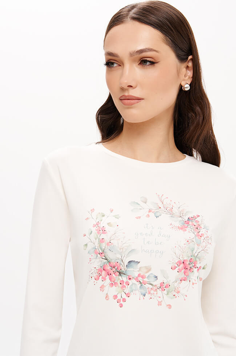 23392 Лонгслив женский (молочный)