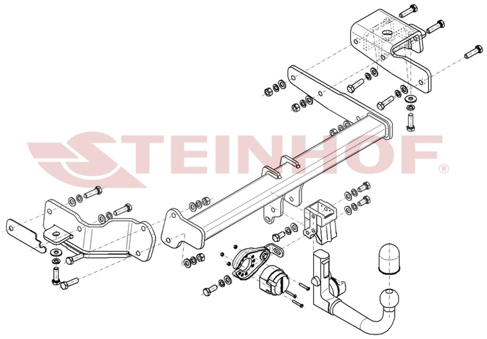 Фаркоп Steinhof K-092 для Kia Sorento 2020-(паспорт и сертификат в комплекте)(без электрики)