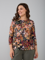 Лонгслив ЛНв-306/тсиний-акварельцветы