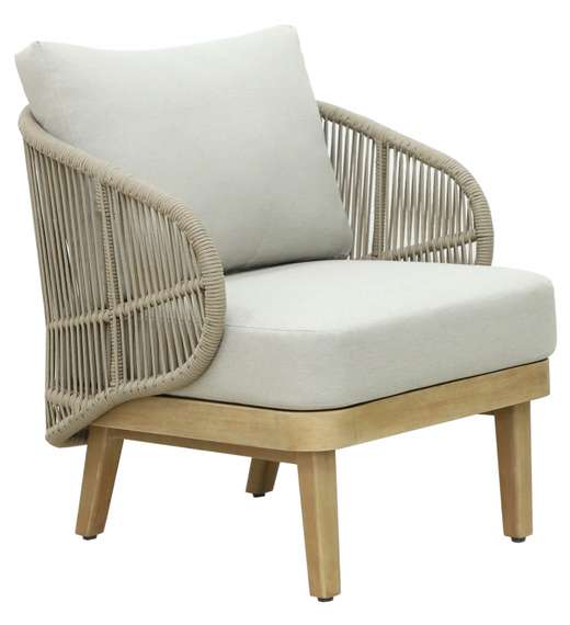 Комплект уличной мебели Mali из массива эвкалипта, диван, 2 кресла, столик