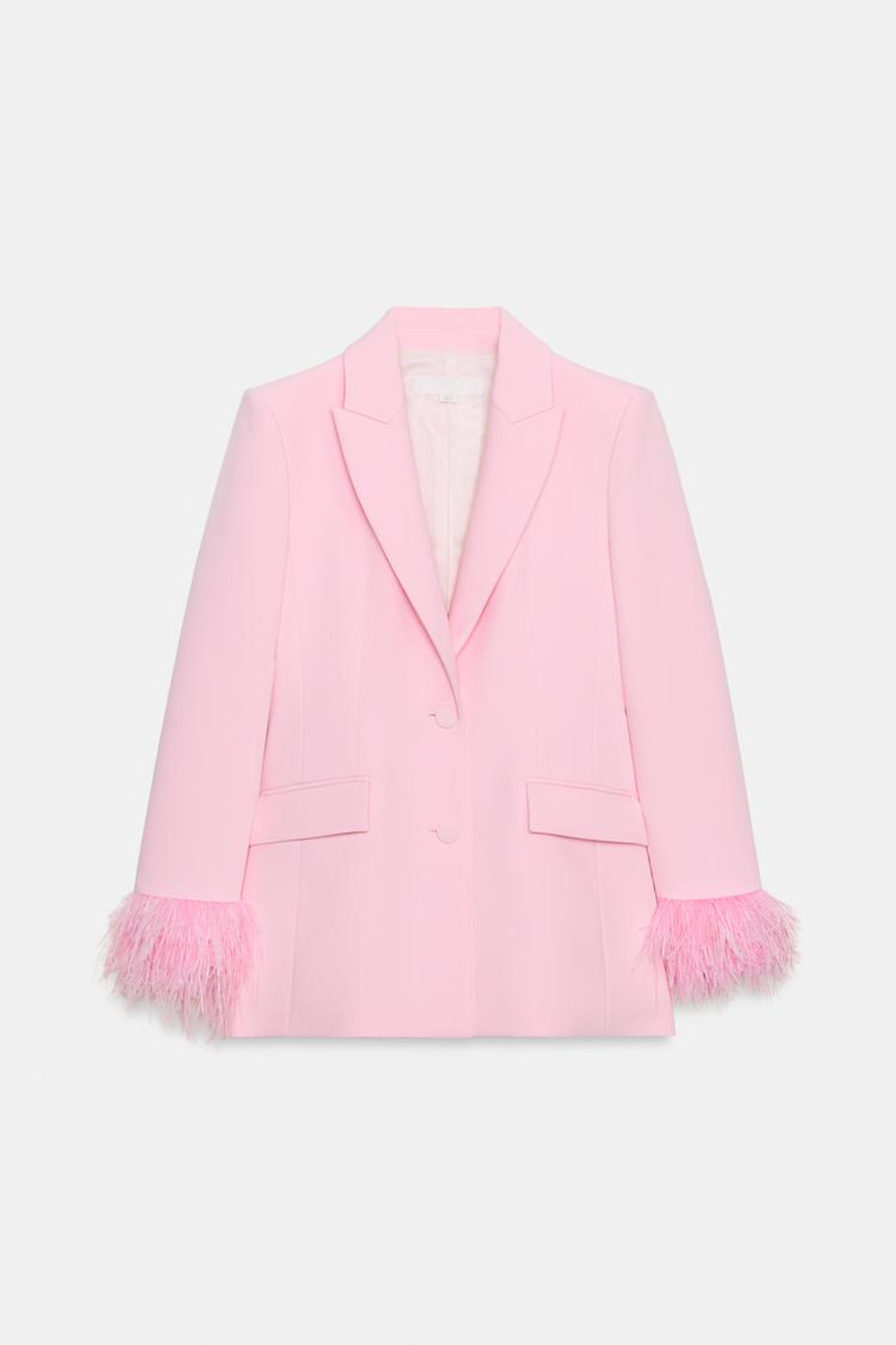 ZARA БЛЕЙЗЕР С ПЕРЬЯМИ, РОЗОВЫЙ