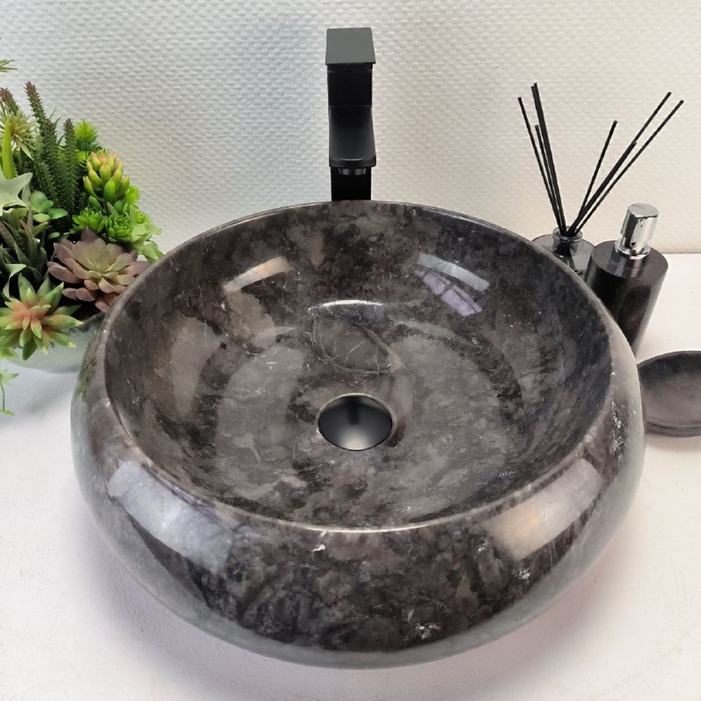Раковина из мрамора Donut Black Medium DM-62847 45*45*15 51