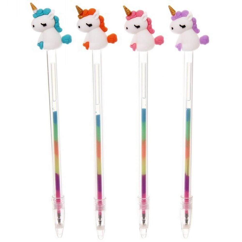 Ручка гелевая, многоцветная «Единорожек Лучик», l-18,5см