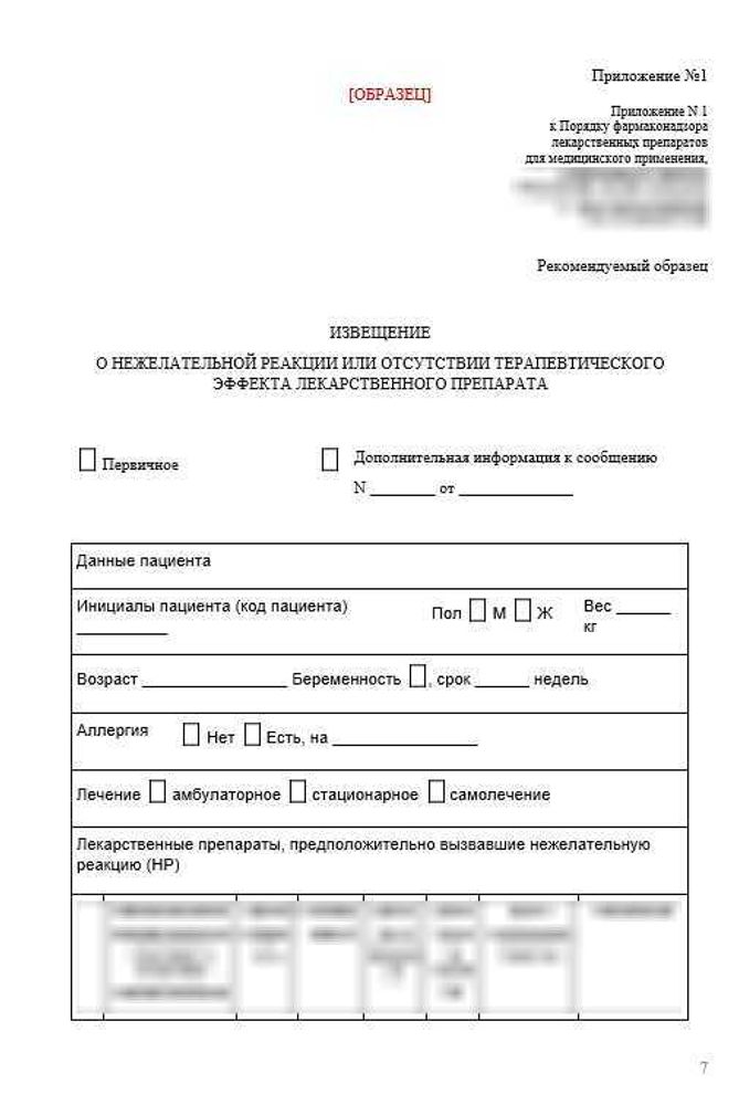 СОП «Порядок осуществления фармаконадзора в аптечных организациях и обеспечения мониторинга безопасности медицинских изделий»