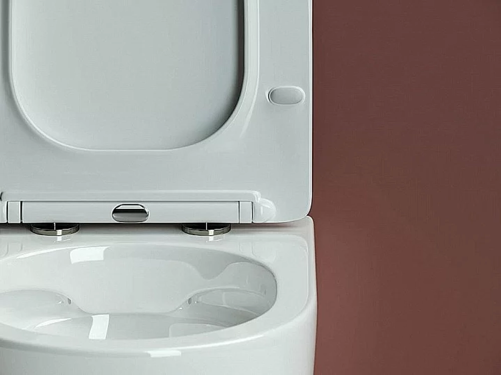 Унитаз подвесной Ceramica Nova Forma CN3009_1001M_1000 безободковый, с крышкой микролифт, с инсталляцией и кнопкой матовый хром