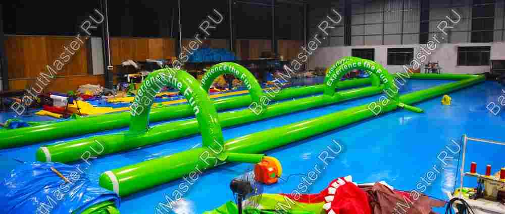 Водная горка без надувного дна, на подкачке ТУРБО "Хит", 152*6,6*2 м