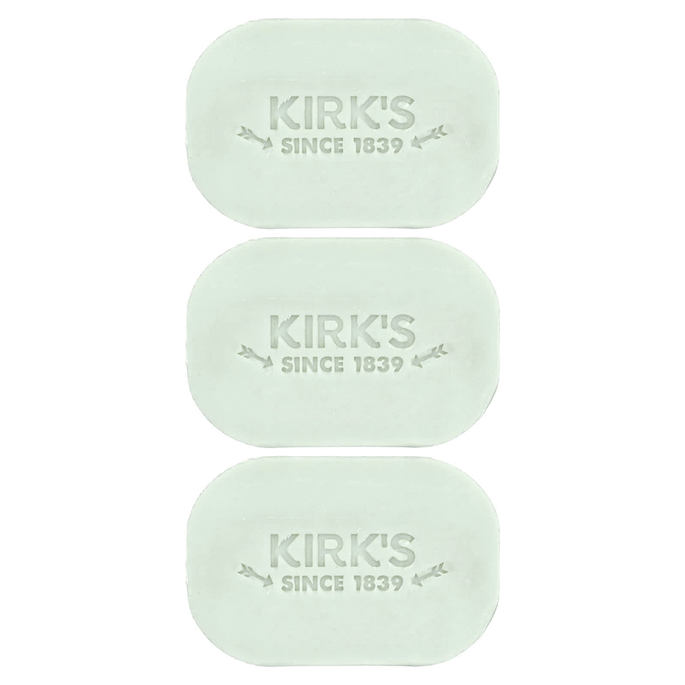 Kirk's, 100% кусковое мыло с кокосовым маслом премиального качества, успокаивающее алоэ вера, 3 куска по 113 г (4 унции)