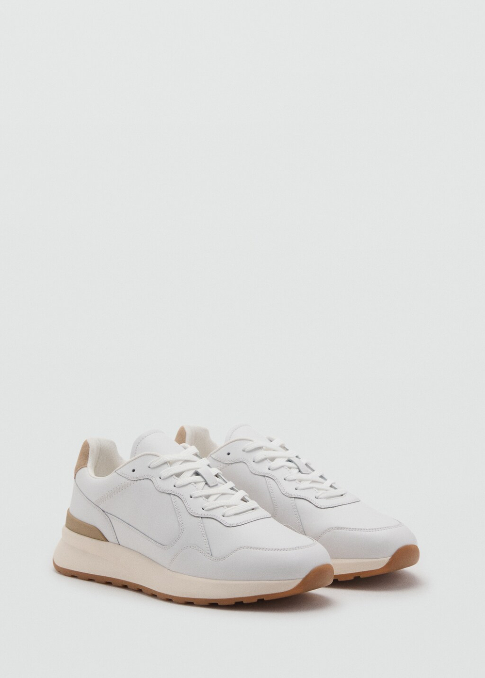 Комбинированные кроссовки из кожи