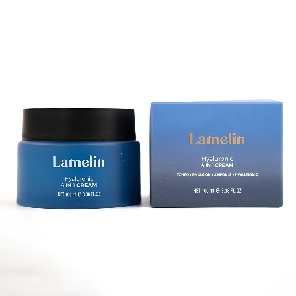 Lamelin Hyaluronic 4 in 1 cream, Гиалуроновый крем 4 в 1,  100 мл (увлажнение, антивозрастное действие)