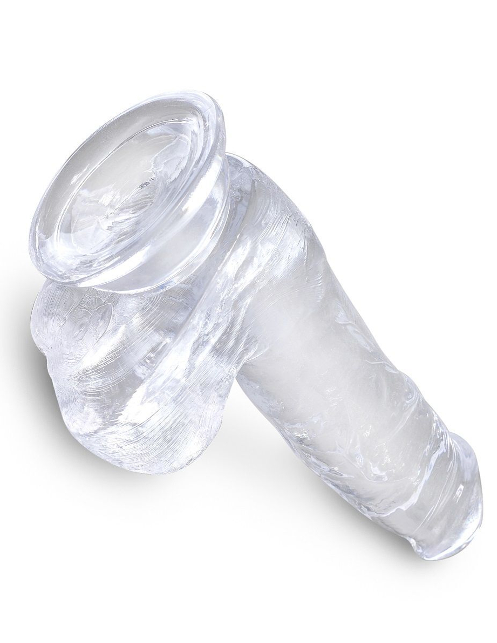 Прозрачный фаллоимитатор King Cock Clear 6 Cock with Balls - 17,8 см. (Цвет: прозрачный)