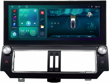 Магнитола для Toyota Land Cruiser Prado 150 2013-2017 (поддержка 360) - Carmedia KP-T1203FW монитор 12.5" в стиле LEXUS на Android 12, TS10, CarPlay, 4G SIM-слот