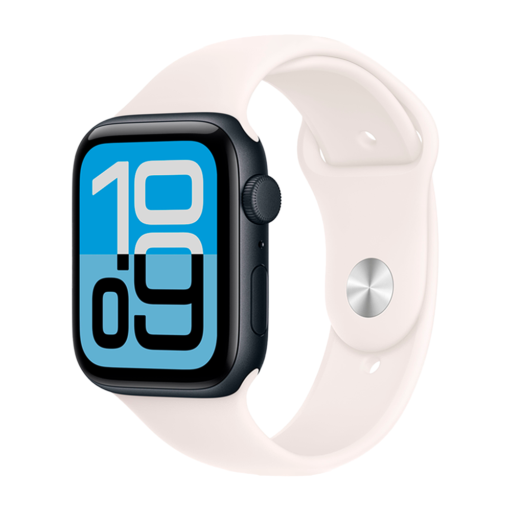 Умные часы Apple Watch SE 3 (2025) GPS, 44mm, Midnight Aluminium Case with Light Blush Sport Band, S/M