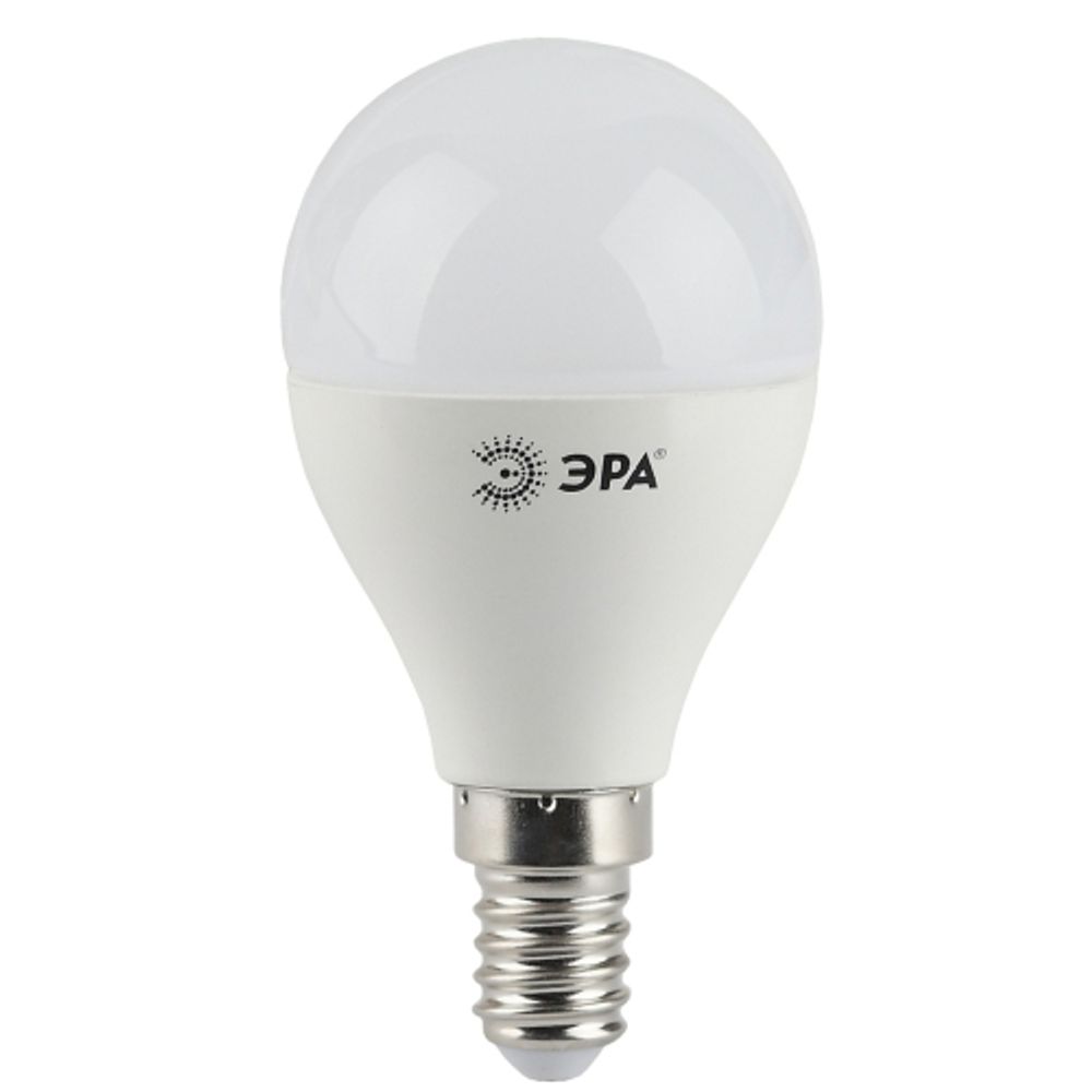 Лампа светодиодная ЭРА STD LED P45-5W-840-E14 5Вт шар нейтральный белый свет Е14 | Лампы cветодиодные Шар (G/P)