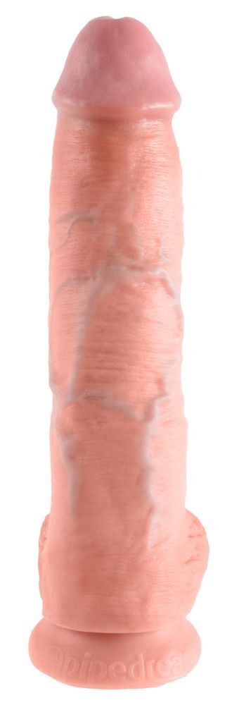 Фаллоимитатор King Cock реалистик, с мошонкой, телесный, 25 см