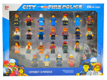 НАБОР МИНИ- ФИГУРОК " CITY FIRE/POLICE ", 24 ФИГУРОК + АКСЕССУАРЫ