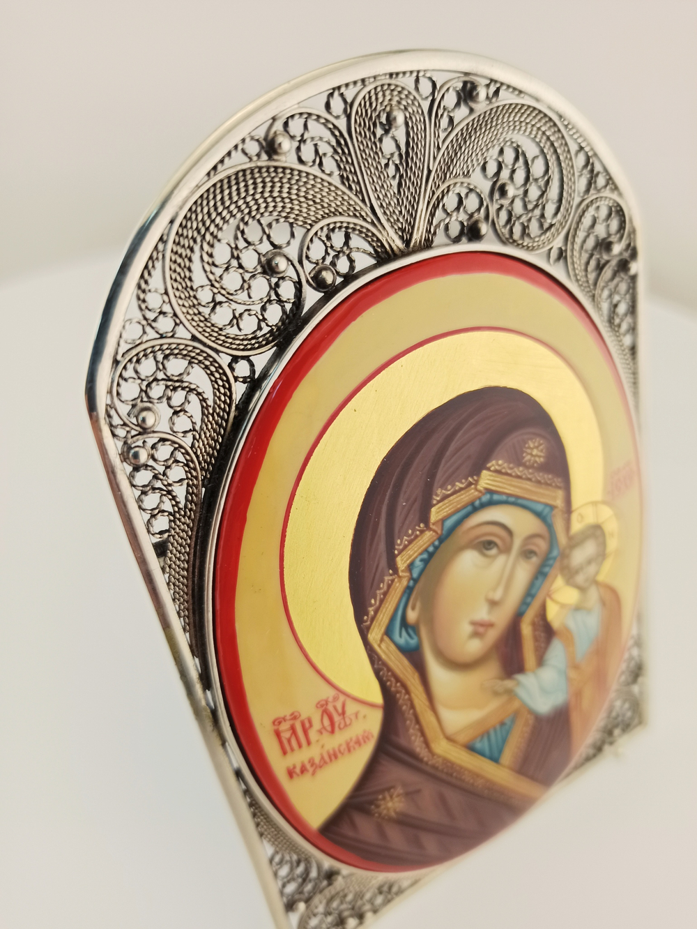 Казанская икона Божией Матери (Палех) настольная