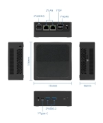 Мини-ПК TexHoo Intel N100 двухдиапазонный WiFi5 BT4.2 HDMI DP, 2хLAN, 8G DDR4 512G NVMe