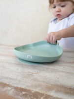 Силиконовая тарелка на присоске 400 мл Мишка, Mint