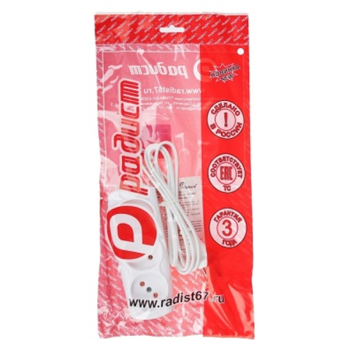 Удлинитель 3 гнезда Р16-010 ШВВП2*0,75 1,5м (45шт/кор)