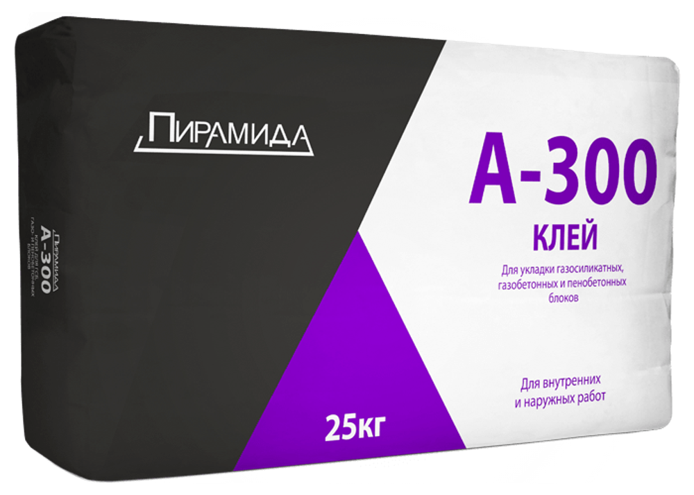 Клей для пено-газобетона А300, Пирамида 25кг //