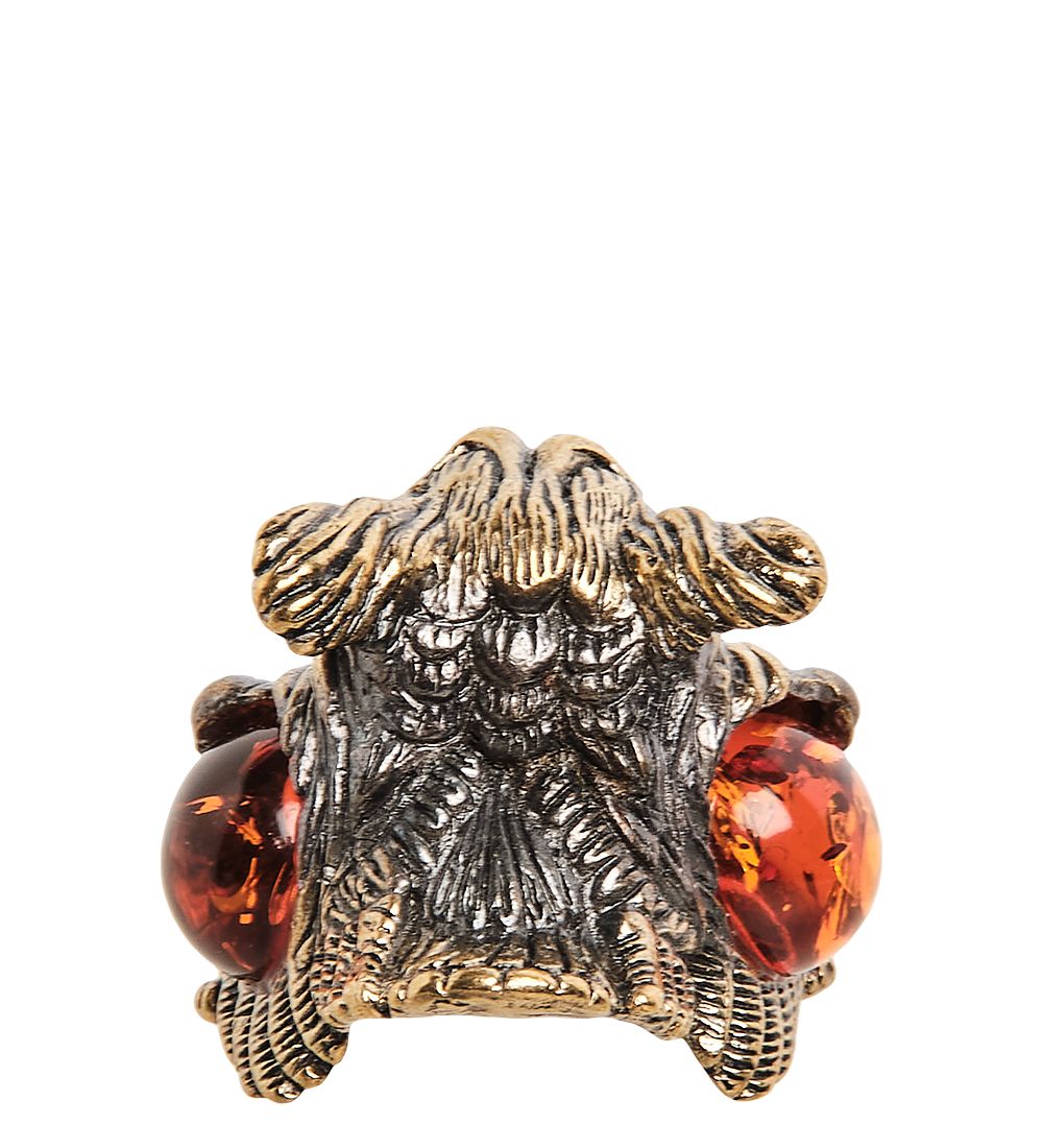 Народные промыслы AM- 454 Фигурка «Мудрая сова» (латунь, янтарь)