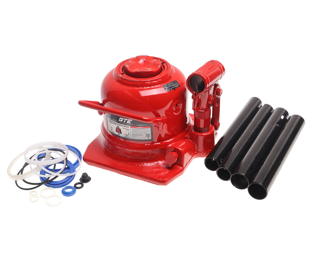 Домкрат бутылочный 10т 125-215мм низкопрофильны 2-х плунжерный GTE