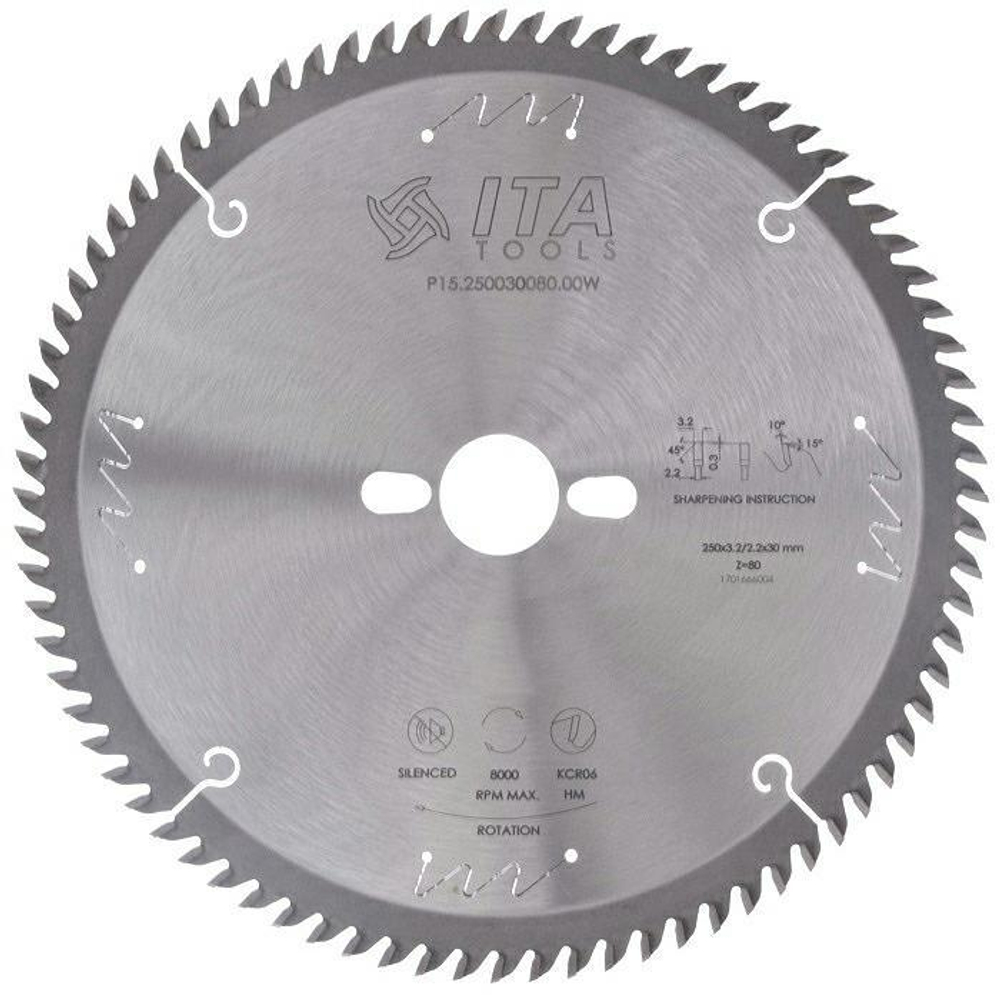 Пила дисковая 250x3.2/2.2x30 Z=80