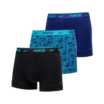 Мужские спортивные боксеры Nike Everyday Cotton Stretch Trunk 3P - пыльный кактус/шикарный принт/темно-королевский синий/черный