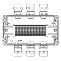 Взрывозащищенная клеммная коробка из алюминия TBE-A-14-(20xCBC.4)-3xANSBMB(A)-3xANSBMB(C)1Ex e IIC Т5 Gb / Ex tb IIIC T95°C Db IP66