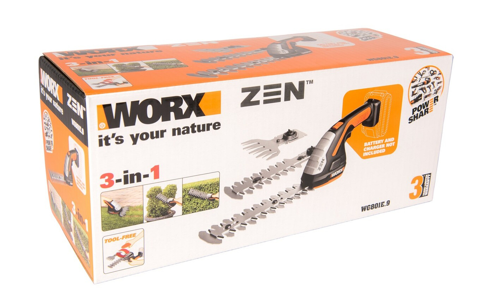 Ножницы для стрижки травы и кустарников аккумуляторные WORX WG801E.9