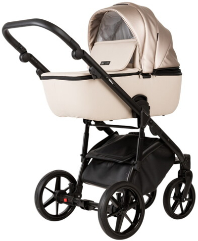 Детская коляска Adamex Nola Deluxe 2 в 1 N-SD10 (СВ.БЕЖ КОЖА + БЕЖ.ПЕРЛ.КОЖА)
