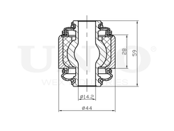 Сайлентблок нижний задней цапфы плавающий UNIO RMP-20656