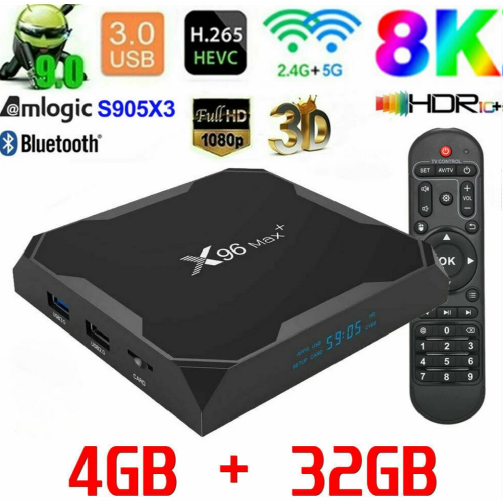 Смарт приставка Smart TV Box X96Max+ (4+32Гб) Android