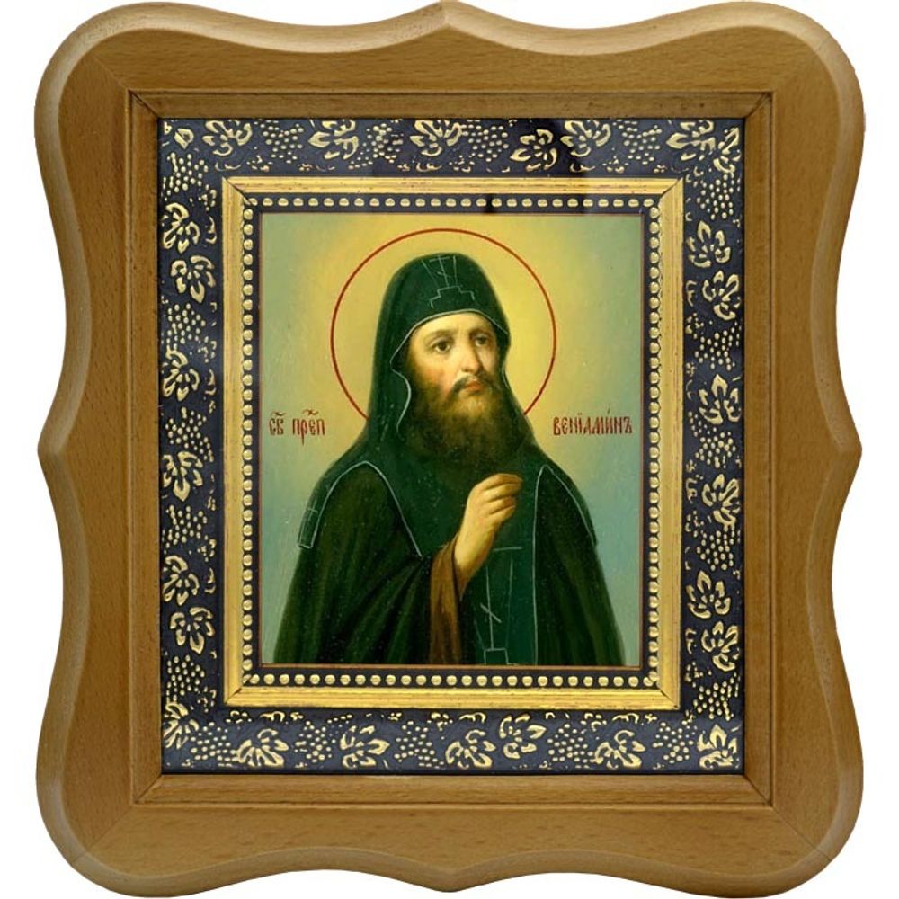 Вениамин Печерский, преподобный затворник. Икона на холсте.