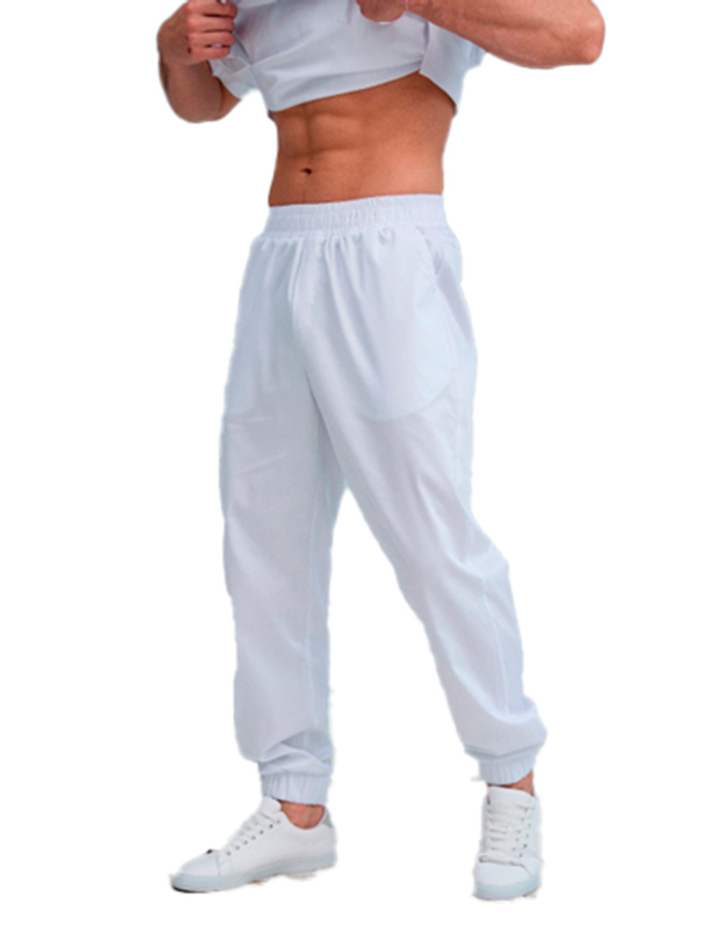 Джоггеры медицинские мужские Dr. Nice DRN621 с манжетами на резинке, бежевый, 54