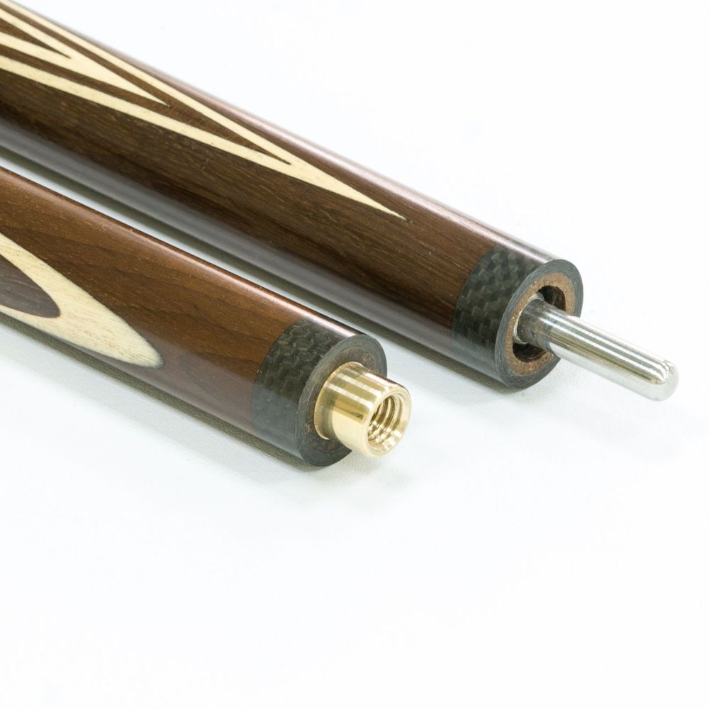 Кий для русского бильярда 2-pc "Классика" (термограб, светло-коричневый, белый) 13 запилов